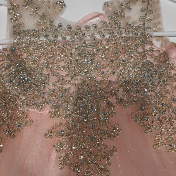 TIP TOP Hand Beaded Bridal Dress Lovely Gown Size 12M - Picture 3 of 4